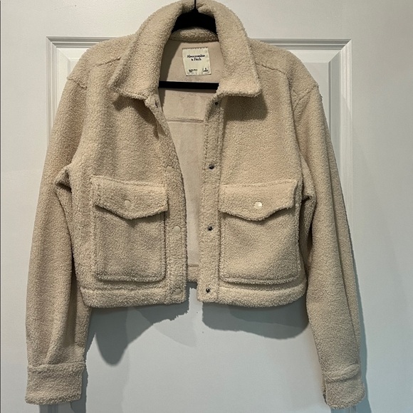 Abercrombie & Fitch Cream Sherpa Jacket - Picture 1 of 4